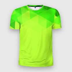 Футболка спортивная мужская Кислотная геометрия лайм, цвет: 3D-принт