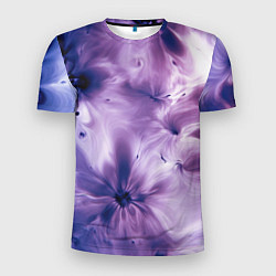 Футболка спортивная мужская Синие и фиолетовые космические абстрактные узоры т, цвет: 3D-принт