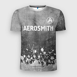 Футболка спортивная мужская Aerosmith - grey gradient посередине, цвет: 3D-принт