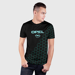 Футболка спортивная мужская Opel чёрный мозаика, цвет: 3D-принт — фото 2