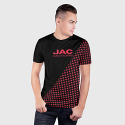 Футболка спортивная мужская Jac motors чёрно-розовый шахматка, цвет: 3D-принт — фото 2