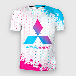 Футболка спортивная мужская Mitsubishi neon gradient style, цвет: 3D-принт