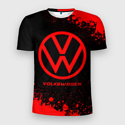 Мужская спорт-футболка Volkswagen - red gradient
