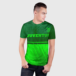 Футболка спортивная мужская Juventus - green gradient посередине, цвет: 3D-принт — фото 2