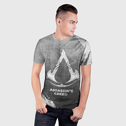 Футболка спортивная мужская Assassins Creed - grey gradient, цвет: 3D-принт — фото 2