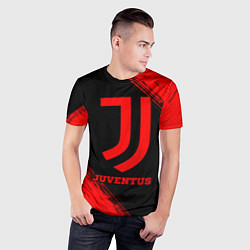 Футболка спортивная мужская Juventus - red gradient, цвет: 3D-принт — фото 2