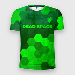 Мужская спорт-футболка Dead Space - green gradient посередине