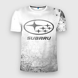 Мужская спорт-футболка Subaru - white gradient