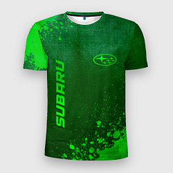 Футболка спортивная мужская Subaru - green gradient вертикально, цвет: 3D-принт