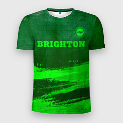 Мужская спорт-футболка Brighton - green gradient посередине