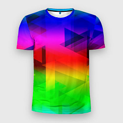 Мужская спорт-футболка Неоновая геометрия градиент