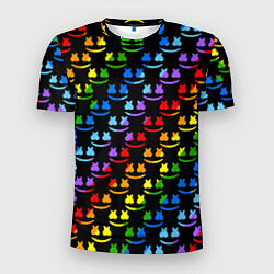 Мужская спорт-футболка Marshmello pattern neon