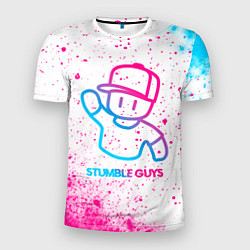 Мужская спорт-футболка Stumble Guys neon gradient style