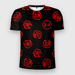 Мужская спорт-футболка Twenty one pilots rose pattern