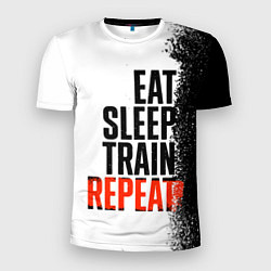 Мужская спорт-футболка Eat sleep train repeat