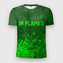 Футболка спортивная мужская In Flames - green gradient посередине, цвет: 3D-принт