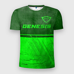 Футболка спортивная мужская Genesis - green gradient посередине, цвет: 3D-принт