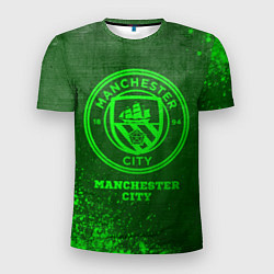 Мужская спорт-футболка Manchester City - green gradient