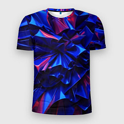 Футболка спортивная мужская Синие абстрактные изгибы, цвет: 3D-принт