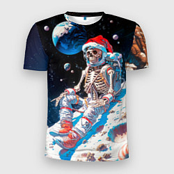 Футболка спортивная мужская Санта скелет астронавт, цвет: 3D-принт