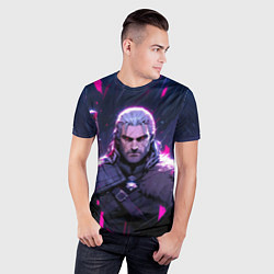 Футболка спортивная мужская Geralt - neon rain, цвет: 3D-принт — фото 2