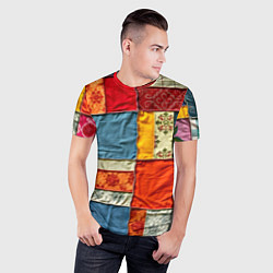 Футболка спортивная мужская Пэчворк из ярких тканей, цвет: 3D-принт — фото 2