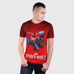 Футболка спортивная мужская Два паука Marvel spider man 2, цвет: 3D-принт — фото 2