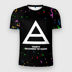 Футболка спортивная мужская Thirty Seconds to Mars конфети, цвет: 3D-принт