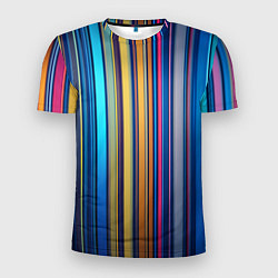 Мужская спорт-футболка Яркие вертикальные линии