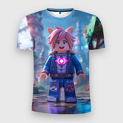 Футболка спортивная мужская Roblox pink hair, цвет: 3D-принт