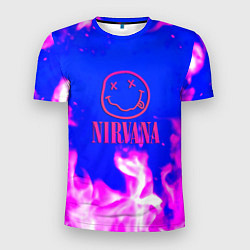 Футболка спортивная мужская Nirvana neon flame, цвет: 3D-принт