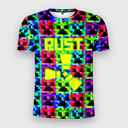 Футболка спортивная мужская Minecraft x rust, цвет: 3D-принт