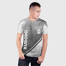 Футболка спортивная мужская Kuromi - grey gradient вертикально, цвет: 3D-принт — фото 2