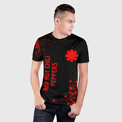 Футболка спортивная мужская Red Hot Chili Peppers - red gradient вертикально, цвет: 3D-принт — фото 2