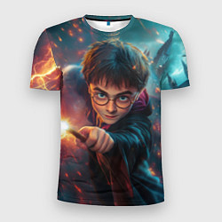 Мужская спорт-футболка Гарри Поттер и магические искры