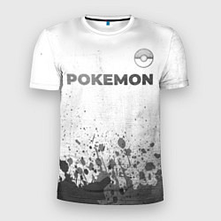 Мужская спорт-футболка Pokemon - white gradient посередине