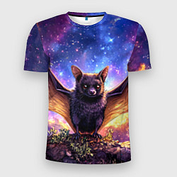 Мужская спорт-футболка Летучая мышь в космосе