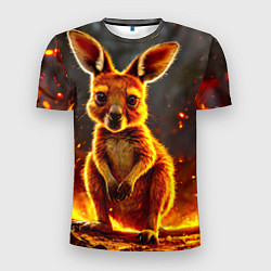 Футболка спортивная мужская Кенгуру в огне, цвет: 3D-принт