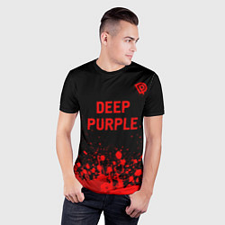 Футболка спортивная мужская Deep Purple - red gradient посередине, цвет: 3D-принт — фото 2