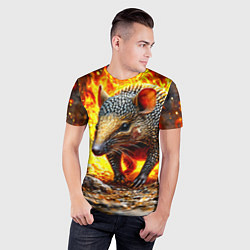 Футболка спортивная мужская Броненосец в огне, цвет: 3D-принт — фото 2