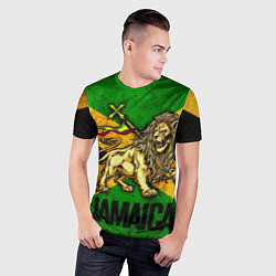 Футболка спортивная мужская Jamaica lion flag, цвет: 3D-принт — фото 2