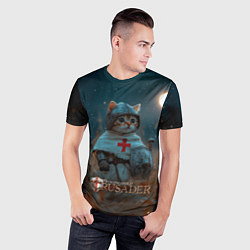 Футболка спортивная мужская Stronghold Crusader рыцарь котенок, цвет: 3D-принт — фото 2