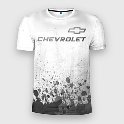 Мужская спорт-футболка Chevrolet - white gradient посередине