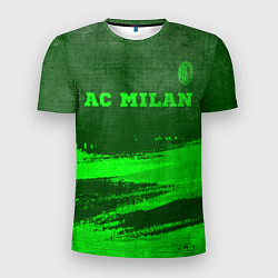 Мужская спорт-футболка AC Milan - green gradient посередине