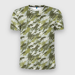 Футболка спортивная мужская Пиксельный камуфляж, цвет: 3D-принт