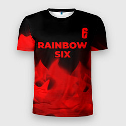Футболка спортивная мужская Rainbow Six - red gradient посередине, цвет: 3D-принт