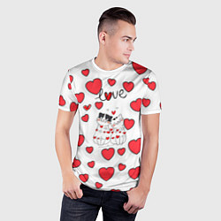 Футболка спортивная мужская Кошачья романтика, цвет: 3D-принт — фото 2