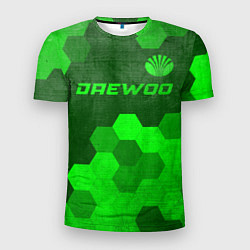 Мужская спорт-футболка Daewoo - green gradient посередине