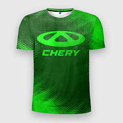 Футболка спортивная мужская Chery - green gradient, цвет: 3D-принт