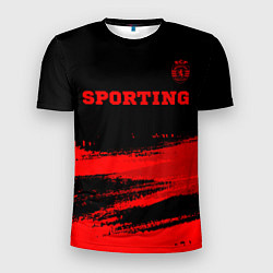 Футболка спортивная мужская Sporting - red gradient посередине, цвет: 3D-принт
